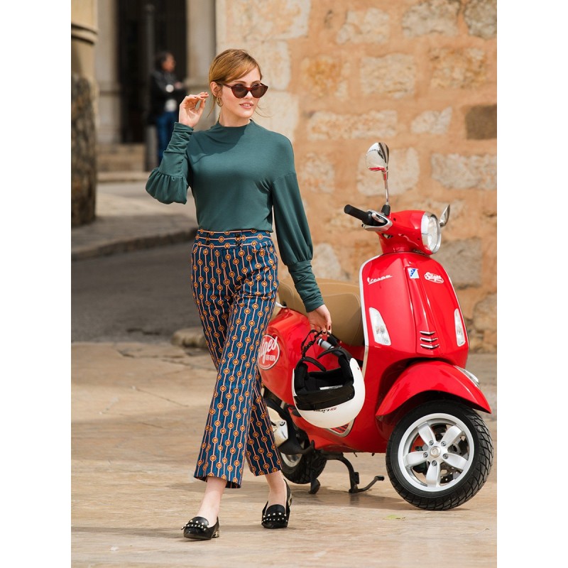 Pattern Flare trousers with...