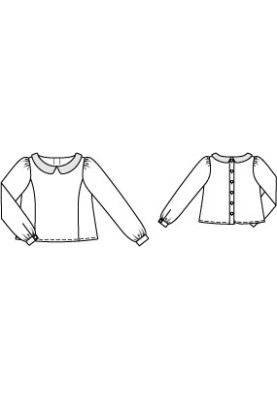 Pattern Blouse with contrast collar (Burda 8/2012, pattern number 154)