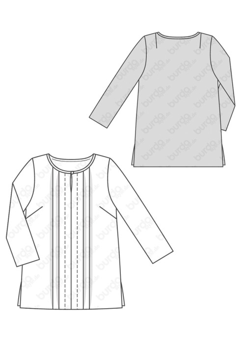 Pattern Silk tunic with pleats (Burda 2/2018, pattern number 6392 A)