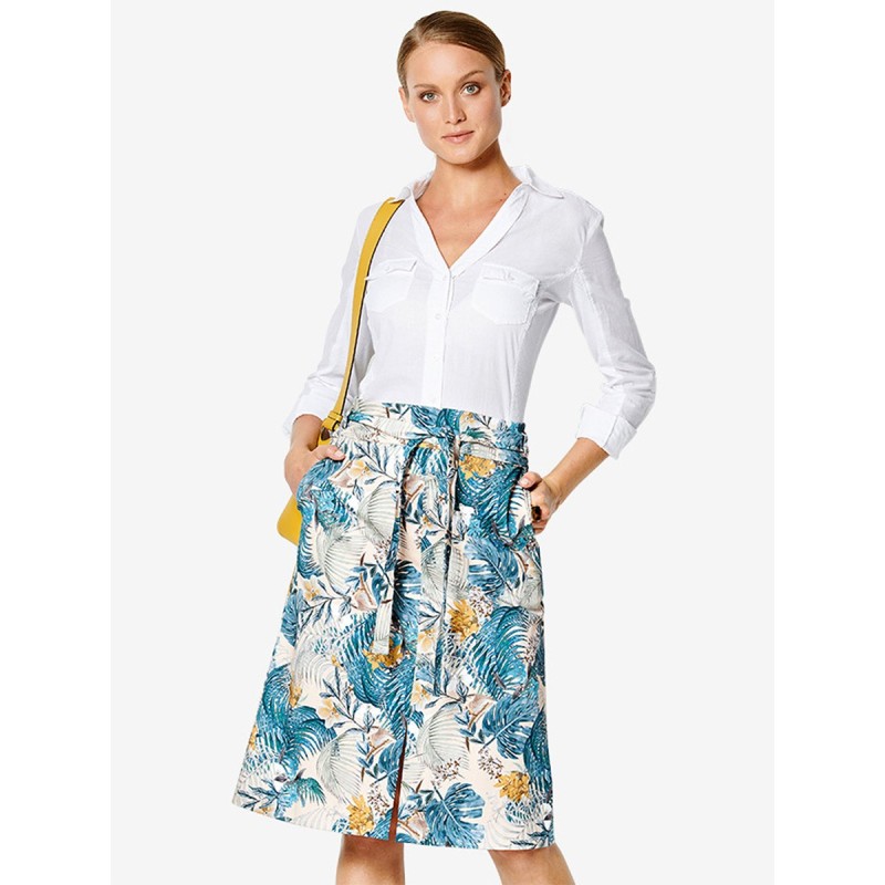 Pattern A-line skirt with...