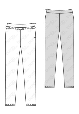 Pattern Narrow knitted trousers with a frill on the waist (Burda 2/2019, pattern number 6251 A)