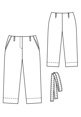 Pattern Pants with a wide cut, length 7/8 (Burda 3/2020, pattern number 125)