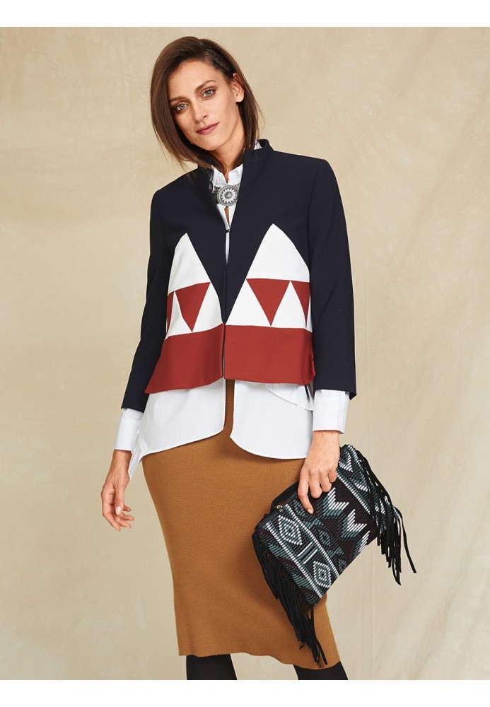 Pattern A-line jacket with contrasting inserts (Burda 1/2018, pattern number 112)