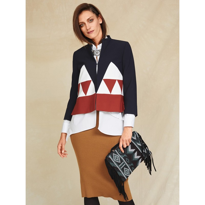 Pattern A-line jacket with...