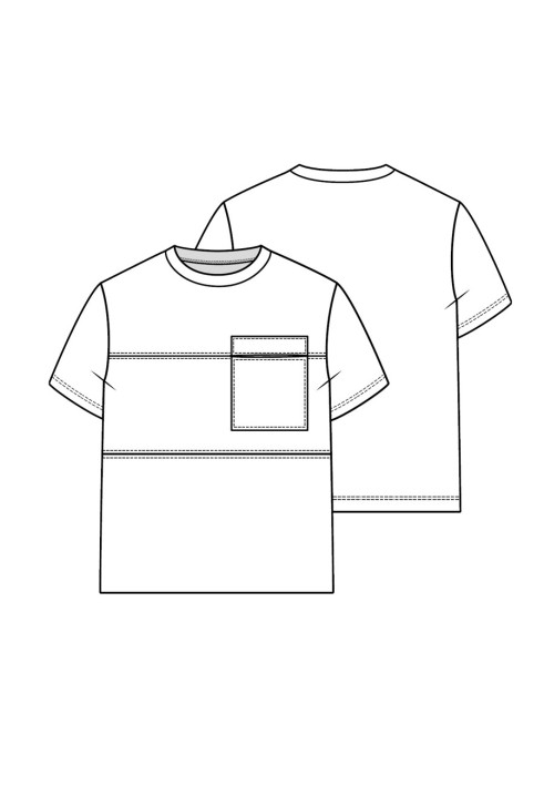 Color Block Short Sleeve T-Shirt Pattern (I Love to Sew 2/2021, Pattern No. 1 A)