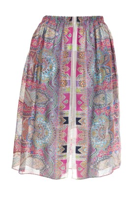 Pattern Skirt with elastic from silk scarves (Burda 7/2012, pattern number 121)