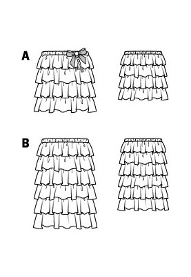 Pattern Strapless dress with a cascade of frills (Burda 3/2012, pattern number 136 B)