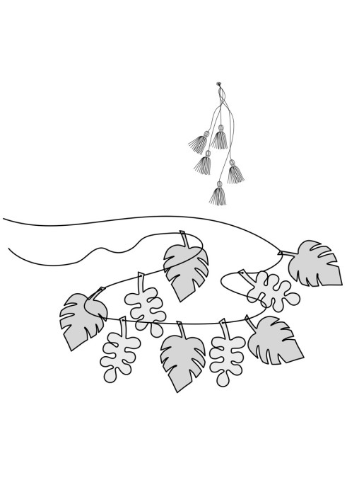 Pattern Garland of leaves and tassels (Burda 4/2018, pattern number 134)