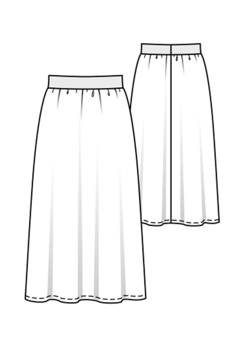 Pattern Midi skirt on an elastic belt (Burda. Sew easily and quickly fall-winter 2018, pattern number 6 B)