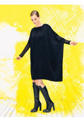 Pattern A dress with a spacious cut made of four rectangular parts (Burda 12/2015, pattern number 119)