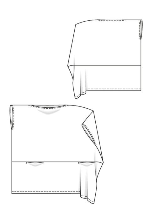 Pattern A dress with a spacious cut made of four rectangular parts (Burda 12/2015, pattern number 119)