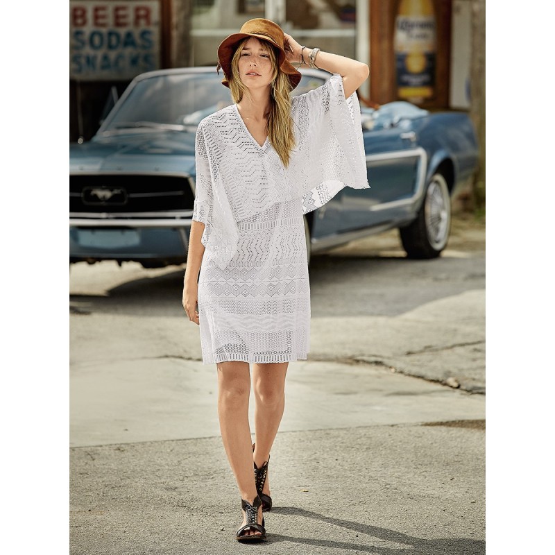 Pattern Poncho cape made of...