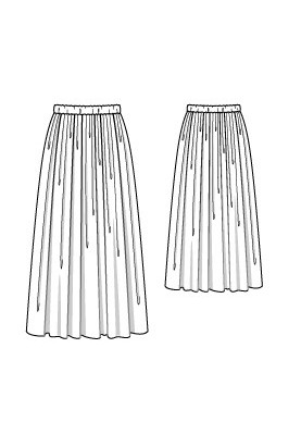 Pattern Maxi skirt on an elastic belt (Burda 2/2016, pattern number 125)