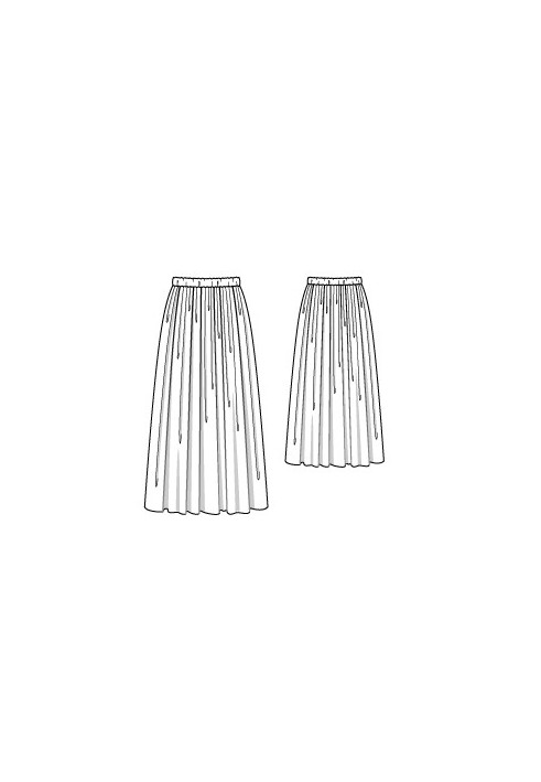 Pattern Maxi skirt on an elastic belt (Burda 2/2016, pattern number 125)