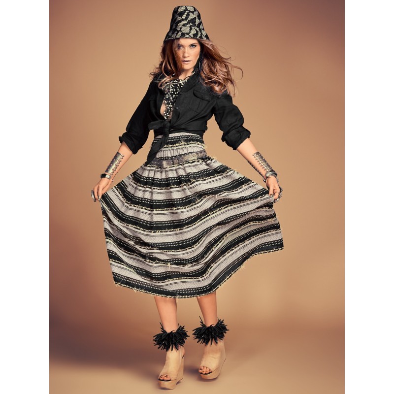 Pattern Midi skirt with...