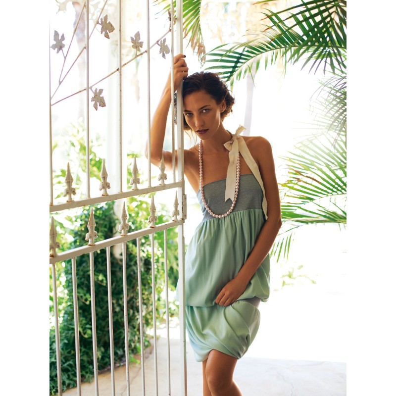 Pattern Bandeau dress with...