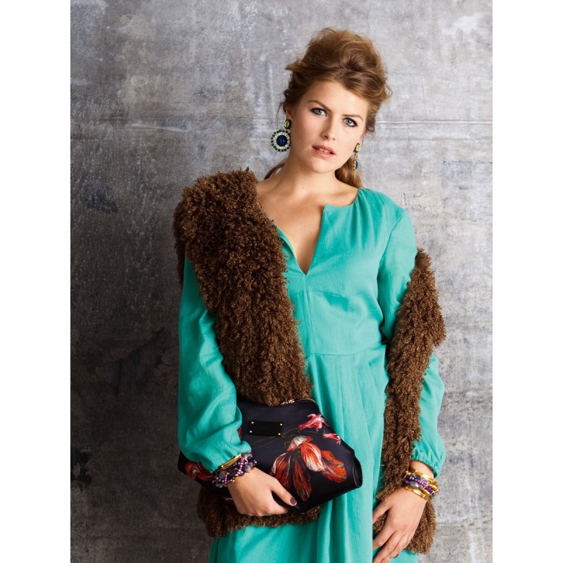 Pattern Fur vest without a...