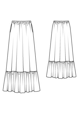 Pattern Maxi skirt with a wide frill (Burda 1/2012, pattern number 119)