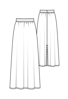 Pattern Maxi skirt on an elastic belt (Burda. Sew easily and quickly fall-winter 2018, pattern number 6 C)