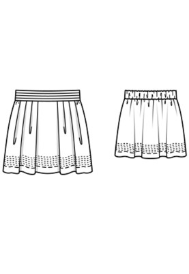 Pattern Skirt of a lush cut with pleats (Burda. Children 1/2017, pattern number 611)