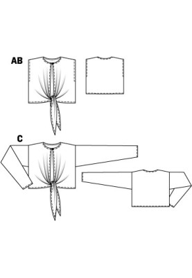 Pattern Top of a simple cut with ties (Burda 4/2012, pattern number 126 B)
