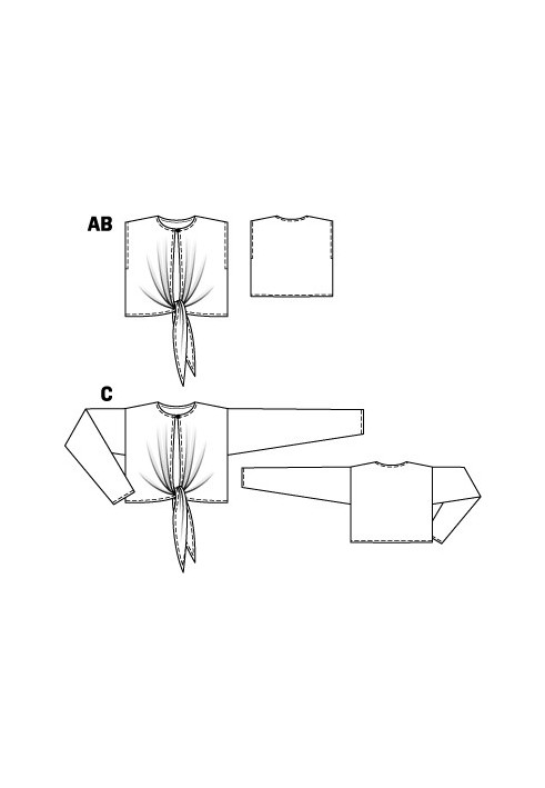 Pattern Top of a simple cut with ties (Burda 4/2012, pattern number 126 B)