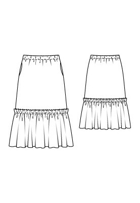 Pattern Maxi skirt with a wide frill (Burda 3/2012, pattern number 130)