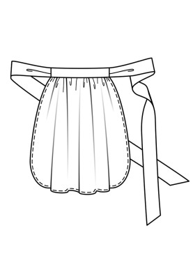 Pattern Apron with wide ties (Burda 10/2019, pattern number 134)