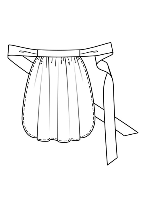 Pattern Apron with wide ties (Burda 10/2019, pattern number 134)