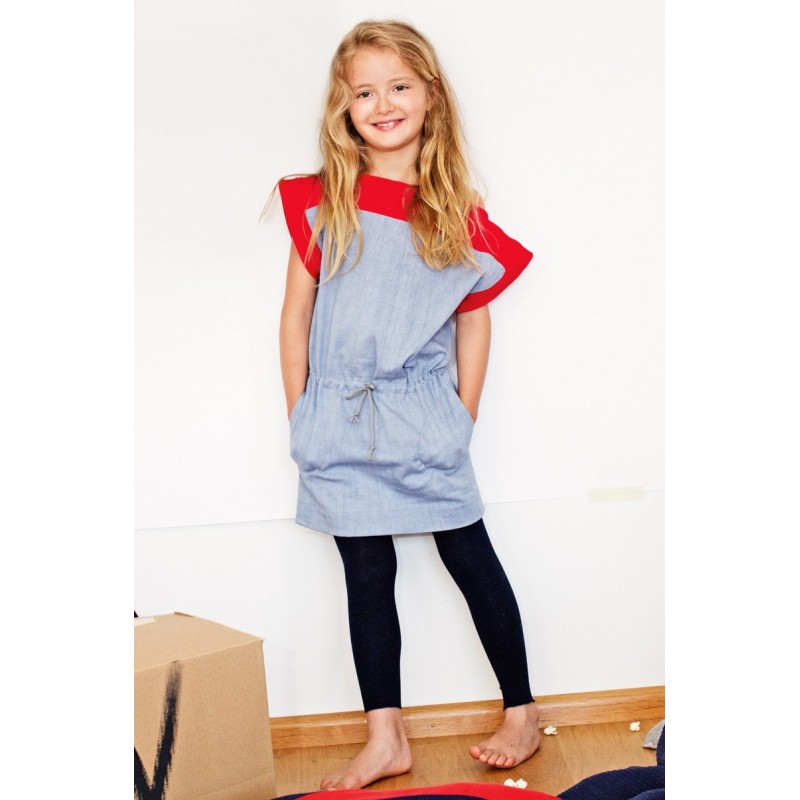 Pattern Straight-cut dress...