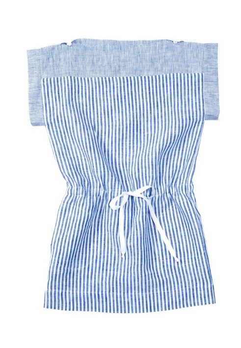 Pattern Straight-cut dress with a tie at the waist (Burda. Children 1/2015, pattern number 615 B)