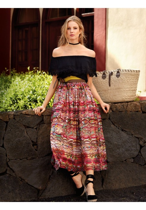 Pattern Long skirt with a lush cut (Burda 5/2017, pattern number 120)