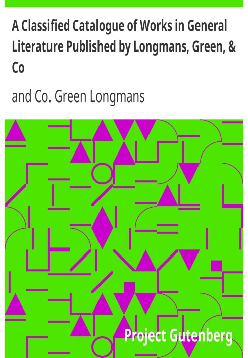 Классифицированный каталог произведений по общей литературе, опубликованный Longmans, Green, & Co.