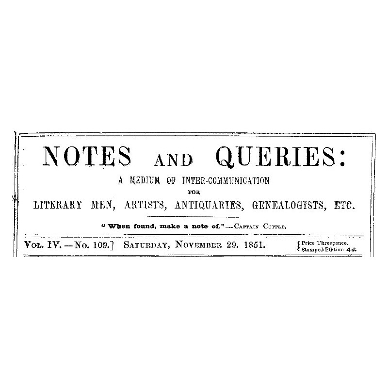 Notes and Queries, Vol. IV,...