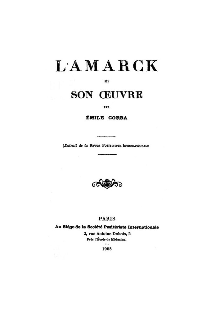 Lamarck and his work