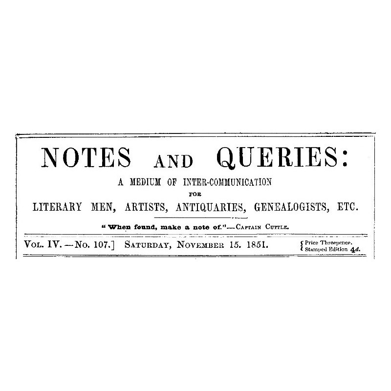 Notes and Queries, Vol. IV,...