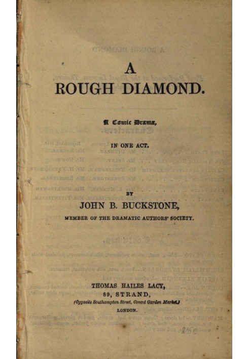 A Rough Diamond: A Comic Drama in One Act