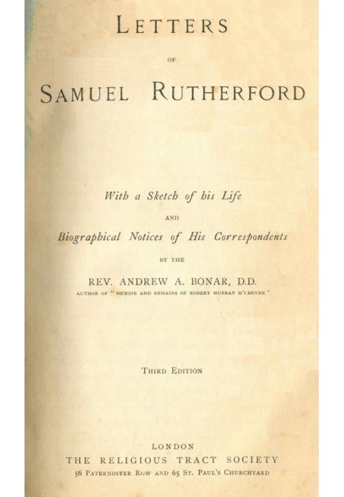 Letters of Samuel Rutherford (Third Edition)