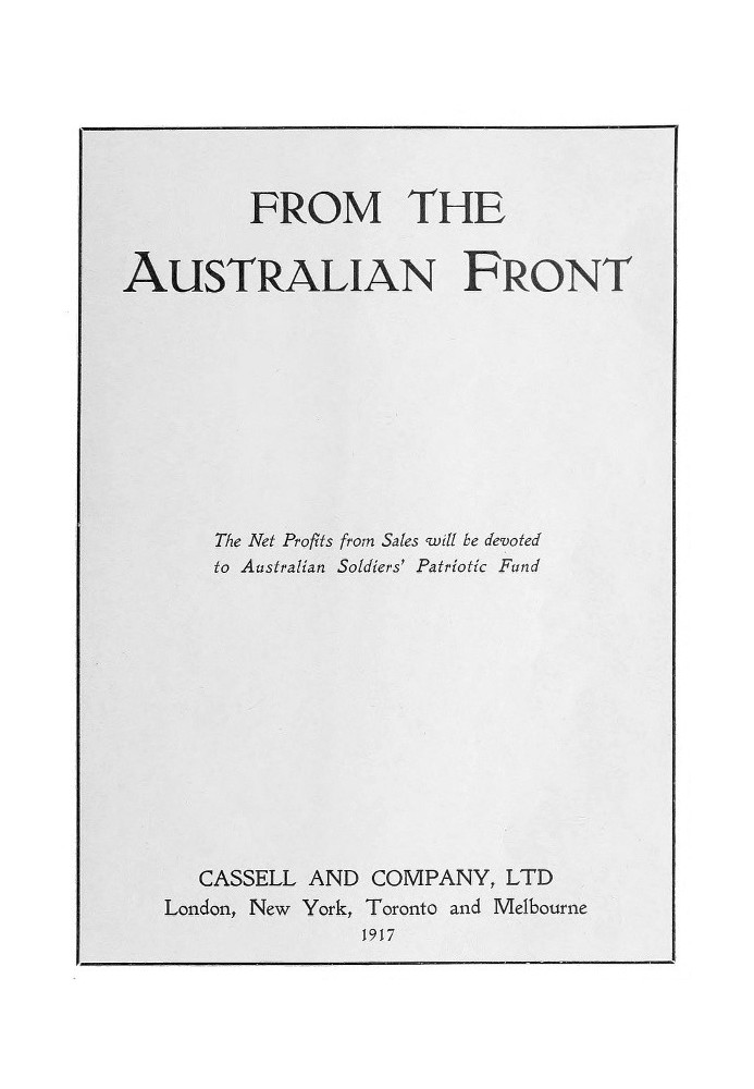 From the Australian Front