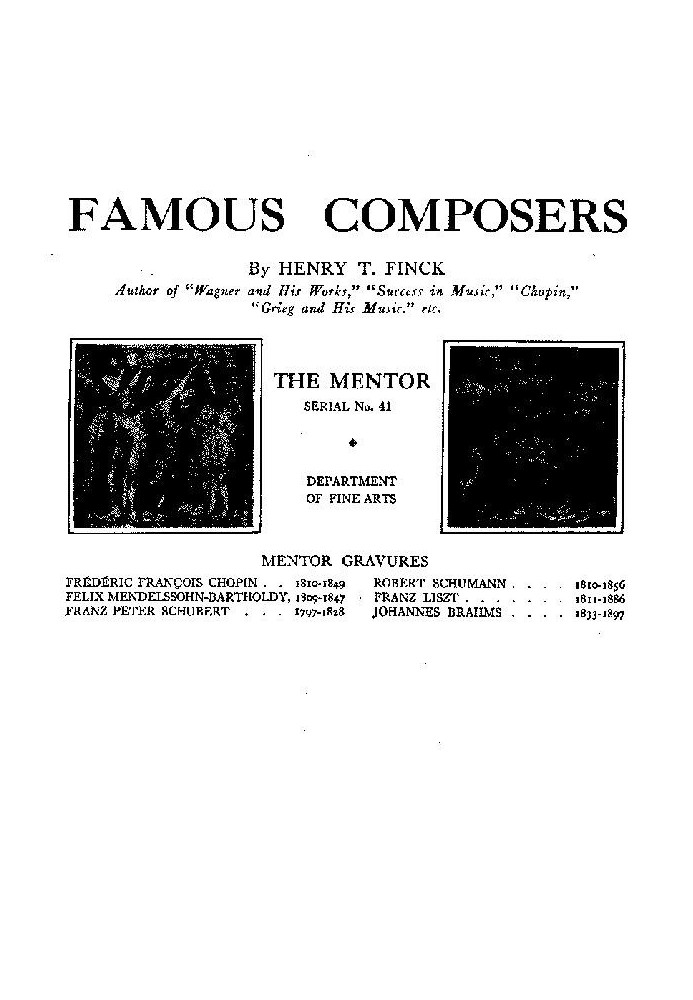 The Mentor: Famous Composers, Vol. 1, Num. 41, Serial No. 41