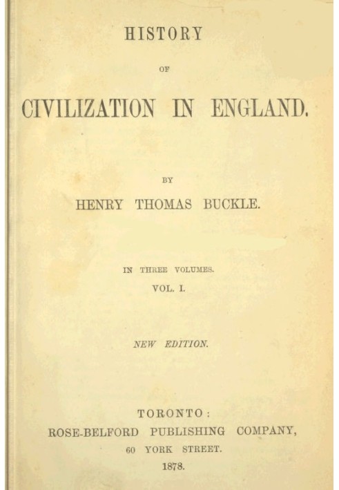 History of Civilization in England,  Vol. 1 of 3