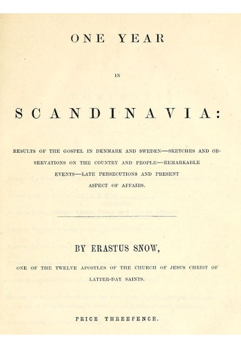 One Year in Scandinavia Results of the gospel in Denmark and Sweden; sketches and observations on the country and people; remark