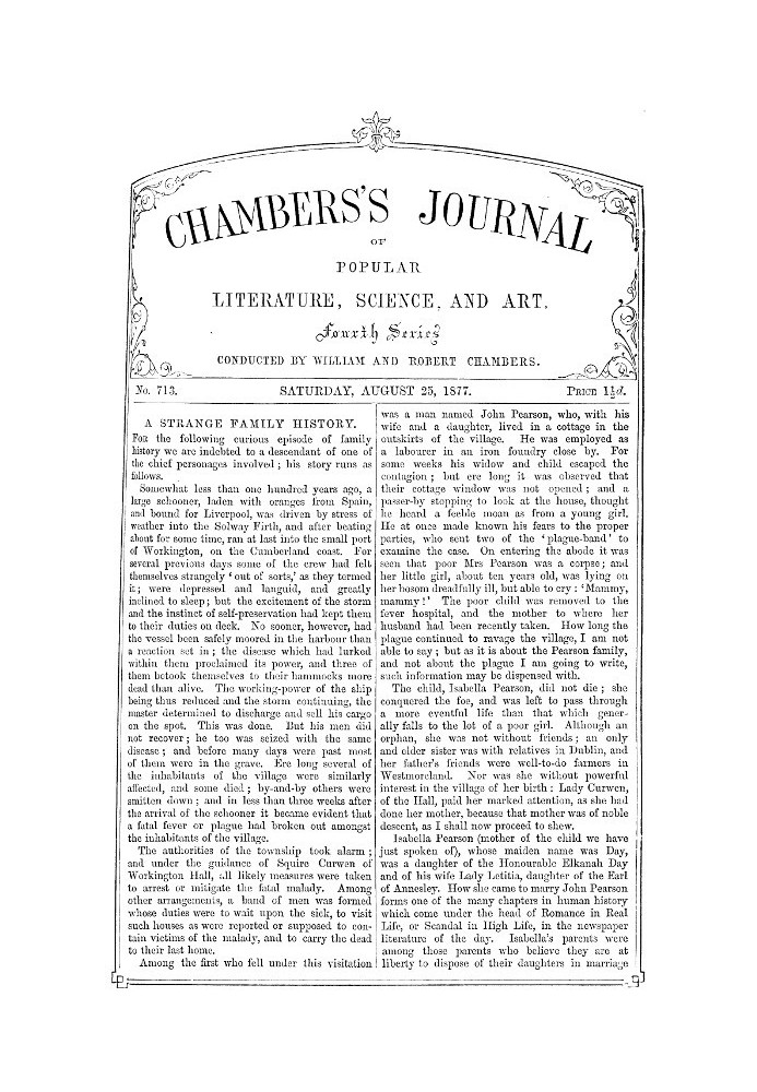 Chambers's Journal of Popular Literature, Science, and Art, No. 713, August 25, 1877