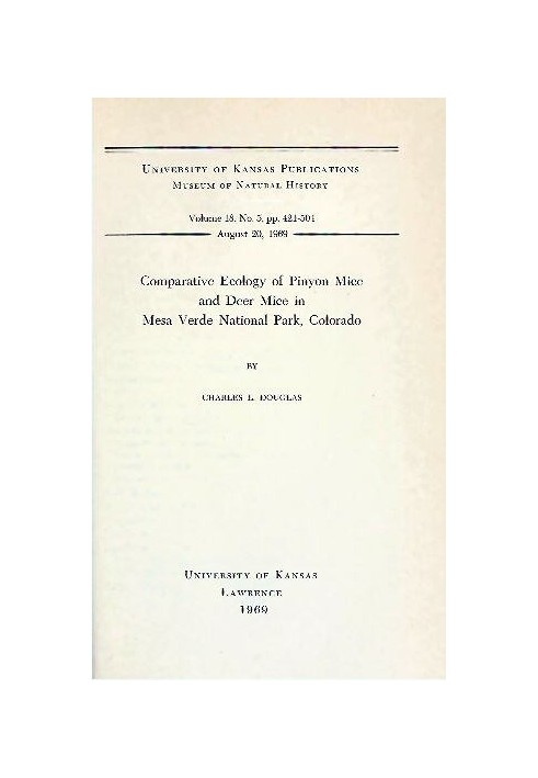 Порівняльна екологія мишей Pinyon і мишей-оленів у національному парку Меса-Верде, Колорадо