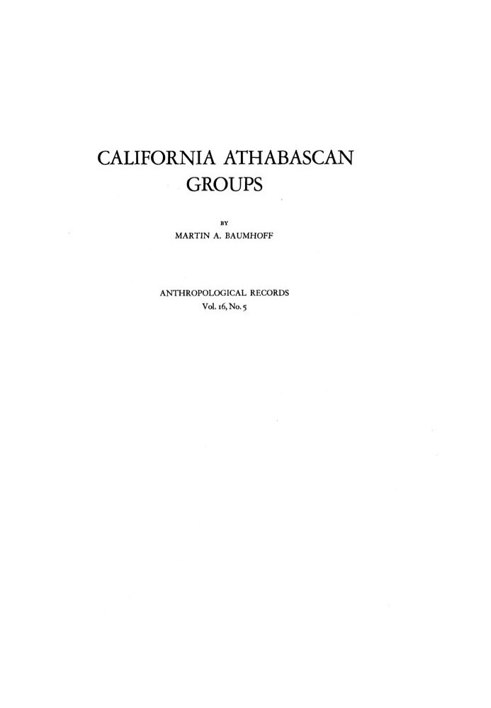 California Athabascan Groups