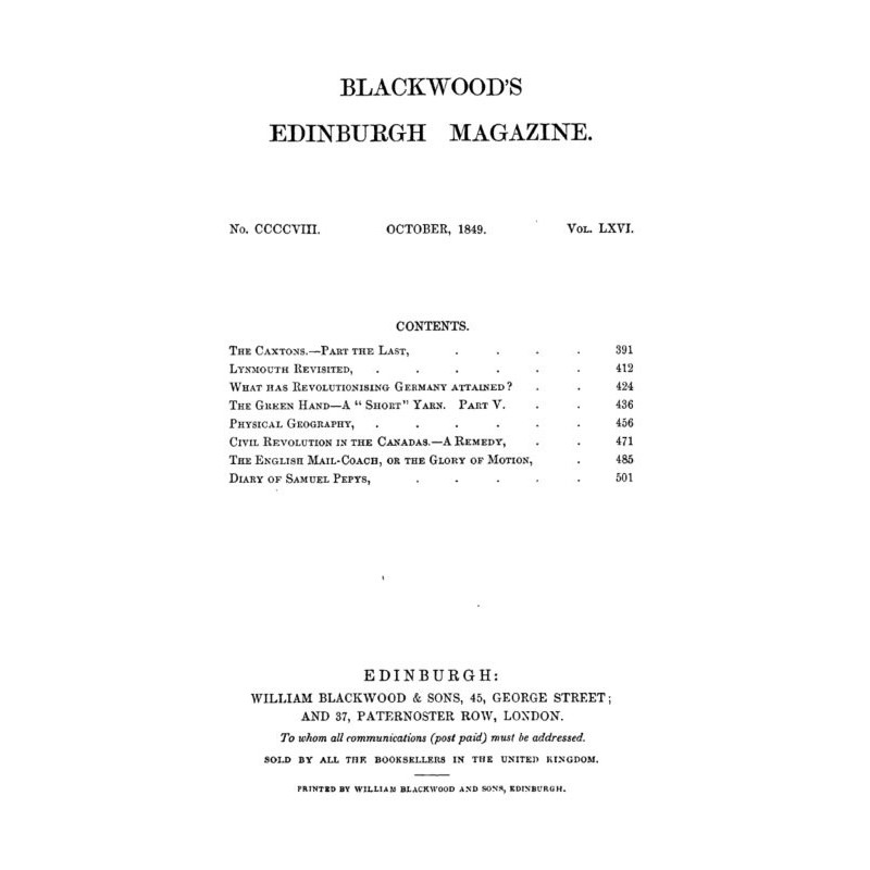 Журнал Blackwood's...