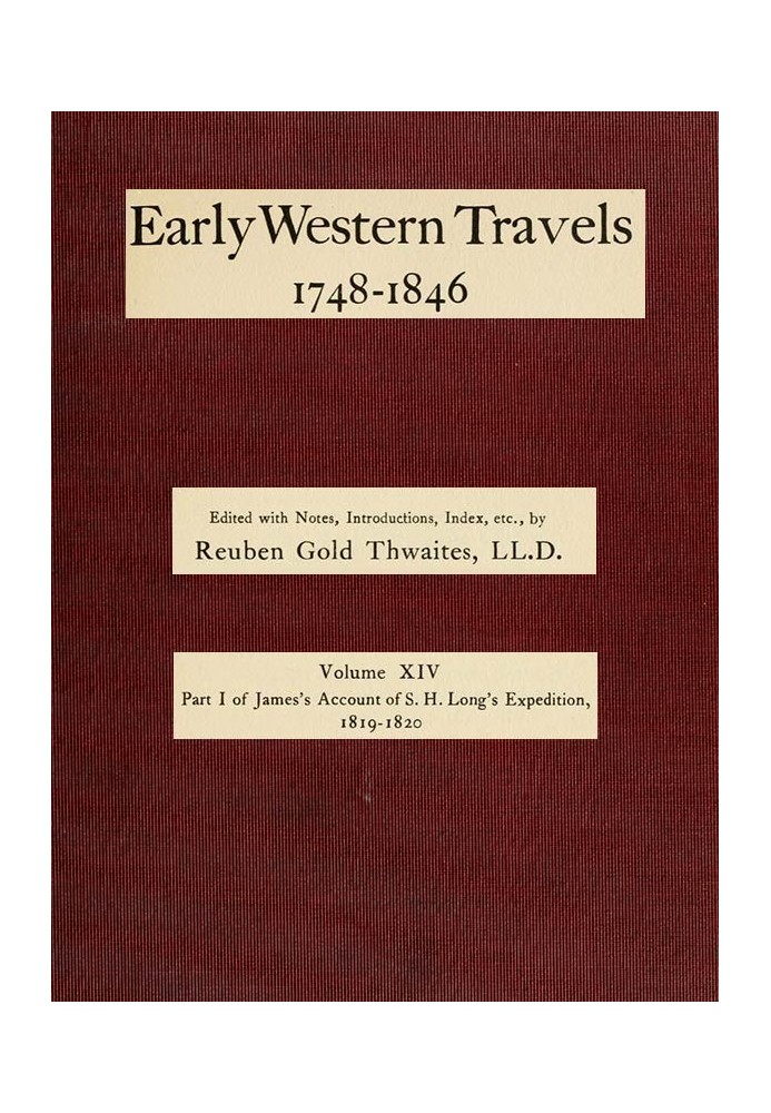 Отчет Джеймса об экспедиции С. Х. Лонга, 1819-1820 гг., Часть 1