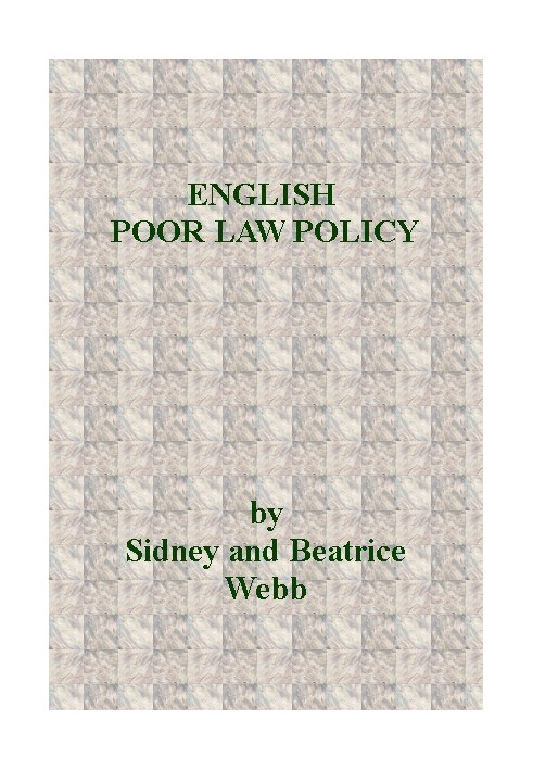 English Poor Law Policy