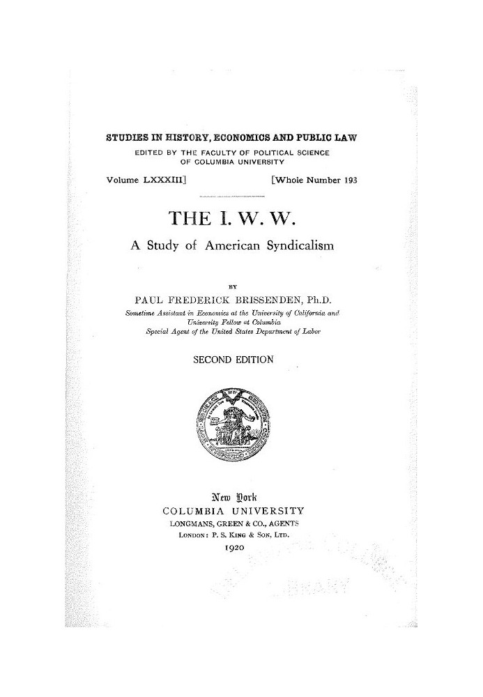 The IWW: исследование американского синдикализма