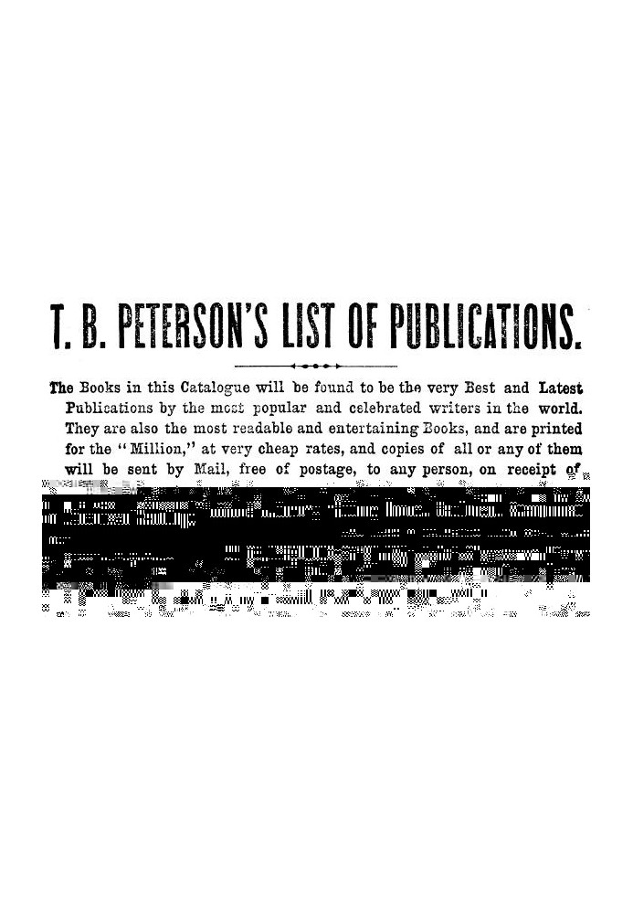 T. B. Peterson's List of Publications (1857)